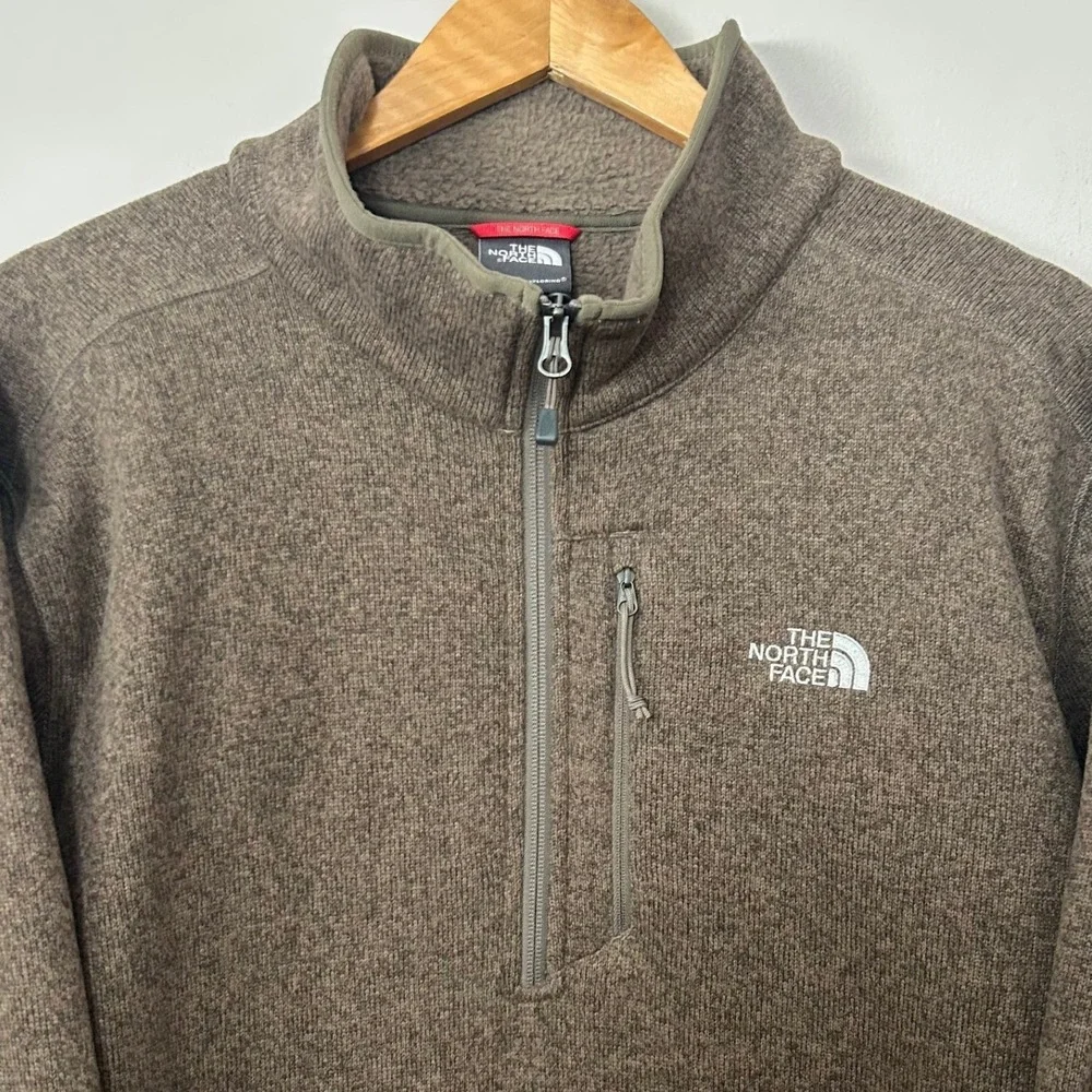 The North Face Gordon Lyons Sweater Men XXL Brown 1/4 Zip Fleece Pullover